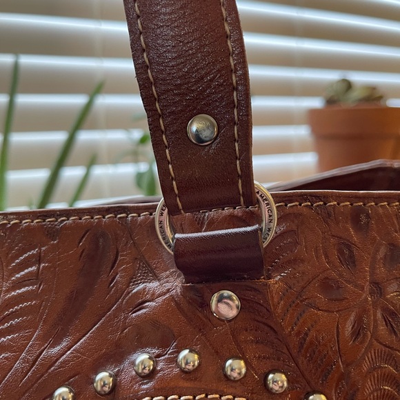 📍SOLD American West “Lady Lace” Tooled Leather Tote - Picture 13 of 16